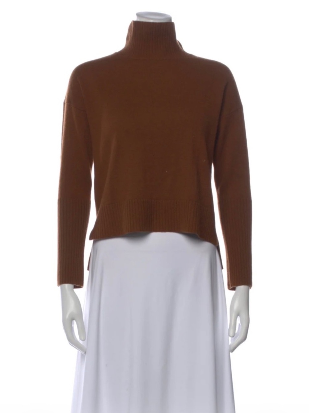 Naadam Brown Cashmere Funnel Neck Sweater